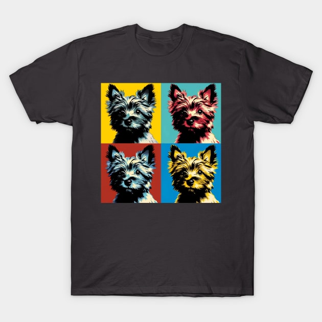 Pop Retro Art Cairn Terrier - Cute Puppy T-Shirt by PawPopArt